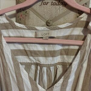 Loft linen striped tank top